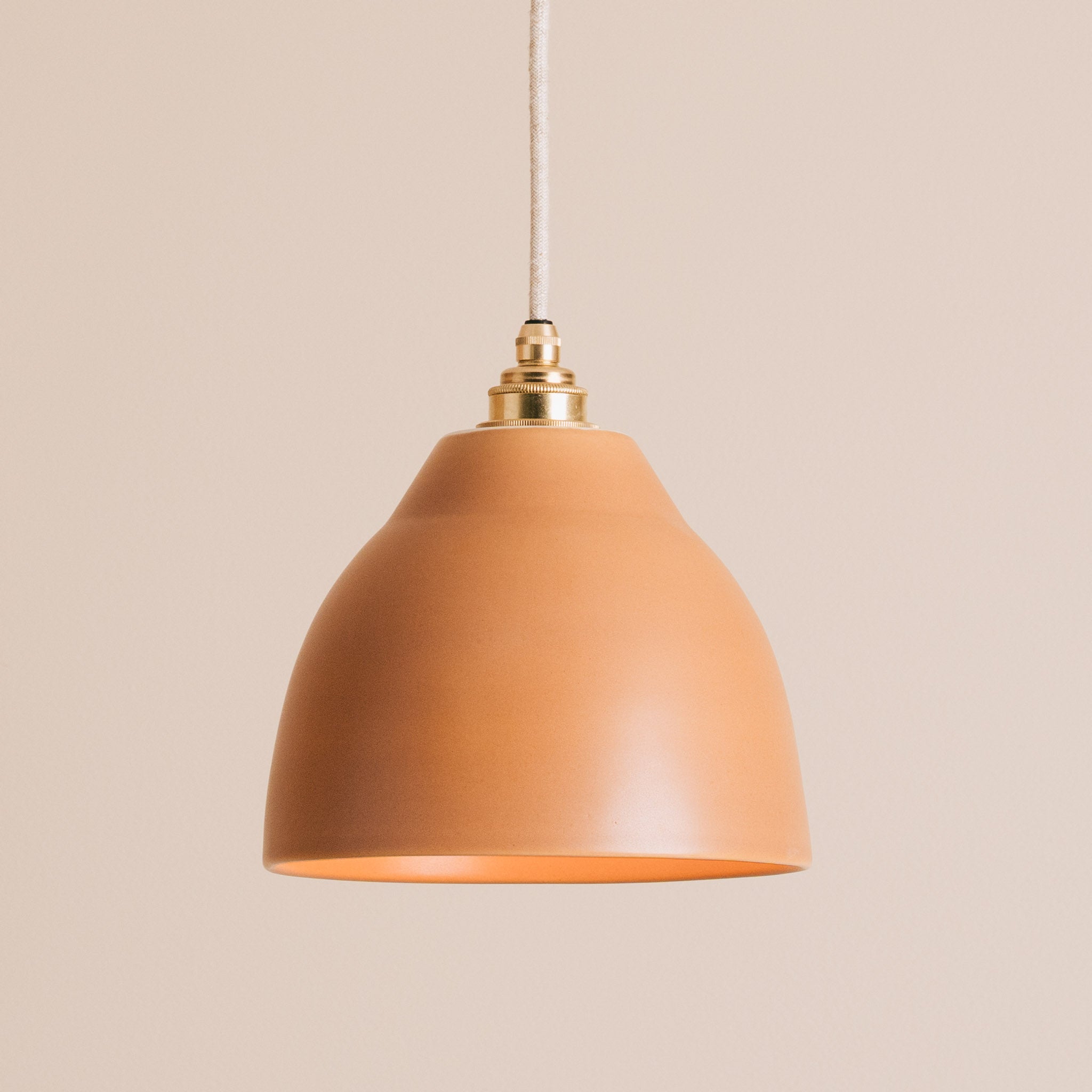 Terracotta Element Pendant Light in Ceramic and Brass/Nickel