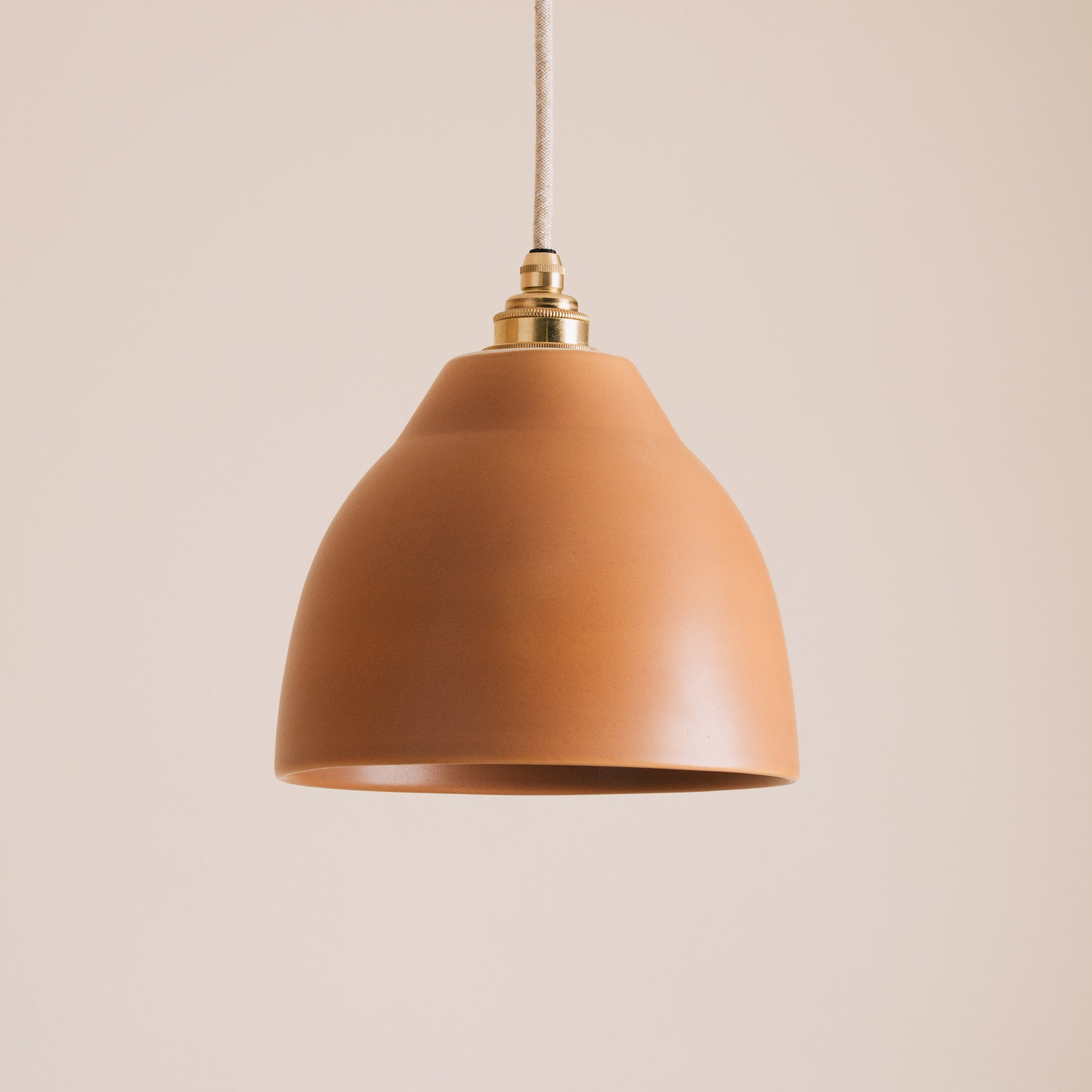 Terracotta Element Pendant Light in Ceramic and Brass/Nickel