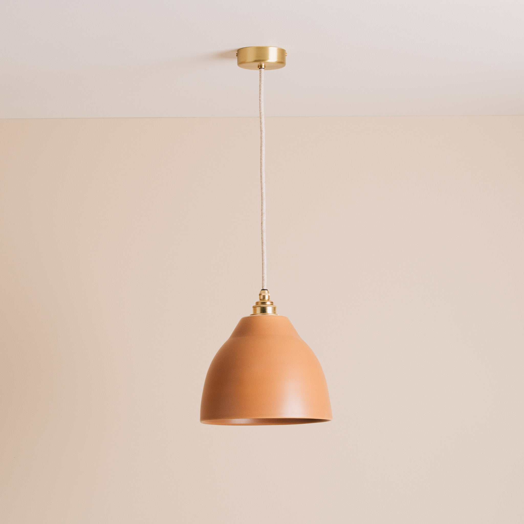 Terracotta Element Pendant Light in Ceramic and Brass/Nickel