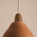 Terracotta Element Pendant Light in Ceramic and Oak