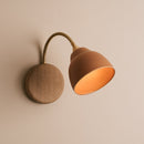 Terracotta Flex Wall Light in Brass/Nickel, Ceramic and Oak - Small Element