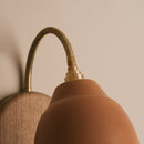 Terracotta Flex Wall Light in Brass/Nickel, Ceramic and Oak - Small Element