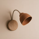 Terracotta Flex Wall Light in Brass/Nickel, Ceramic and Oak - Small Element