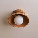 Terracotta Small Dawn Ceiling Light in Ceramic and Oak
