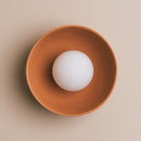 Terracotta Small Dawn Wall Light in Ceramic and Oak