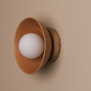 Terracotta Small Dawn Wall Light in Ceramic and Oak
