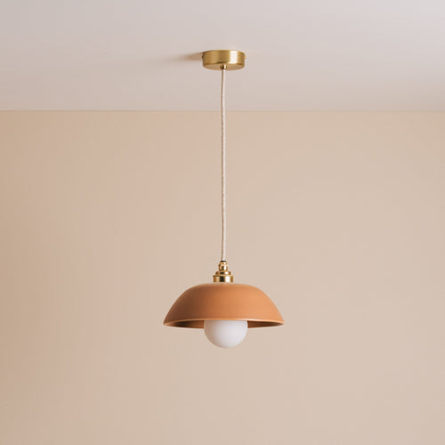 Terracotta Small Dusk Ceramic Lamp Shade and Pendant Set