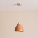 Small Terracotta Element Pendant Light in Ceramic and Brass/Nickel