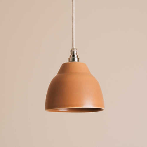 Small Terracotta Element Pendant Light in Ceramic and Brass/Nickel