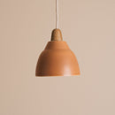 Small Terracotta Element Light in Ceramic and Oak