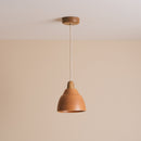 Small Terracotta Element Light in Ceramic and Oak