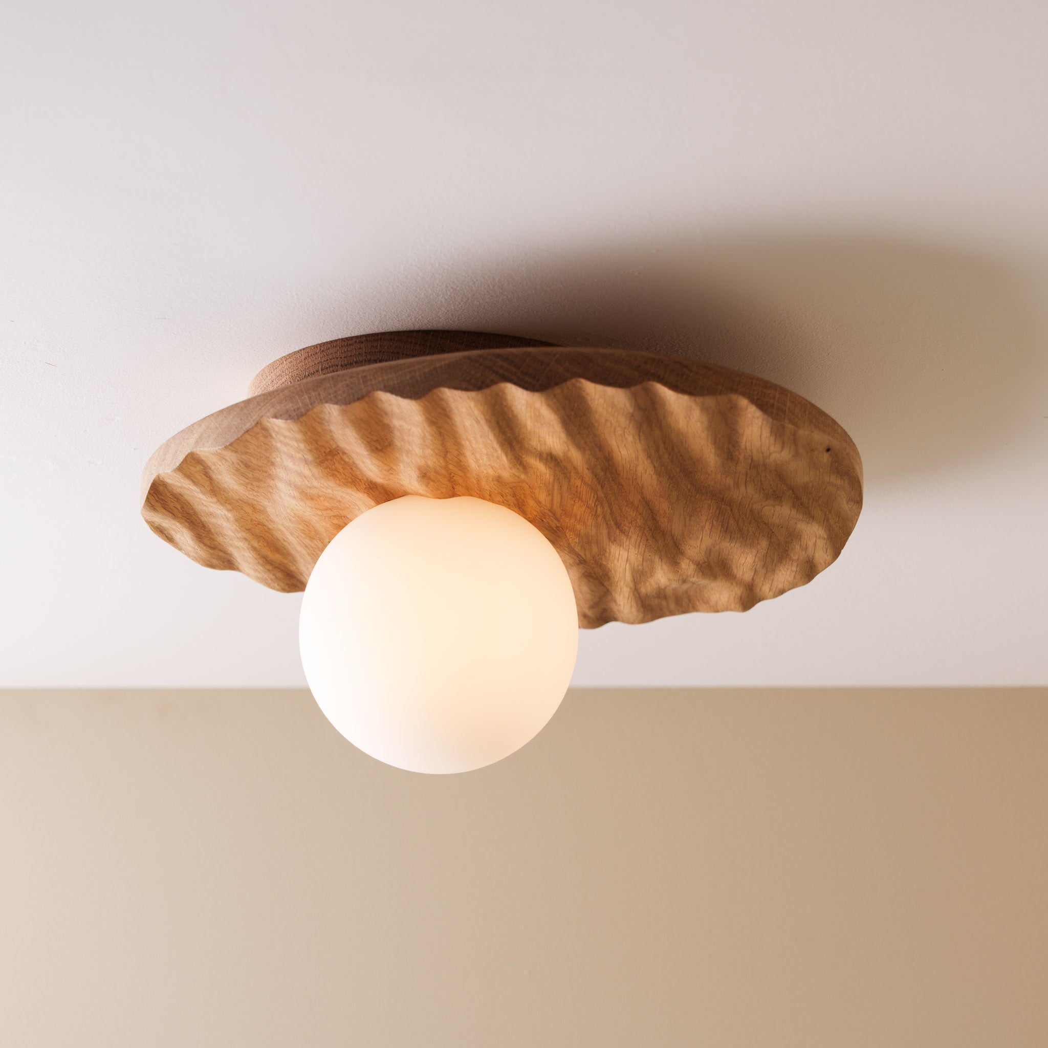 Towan Ceiling Light in Solid Oak/Walnut
