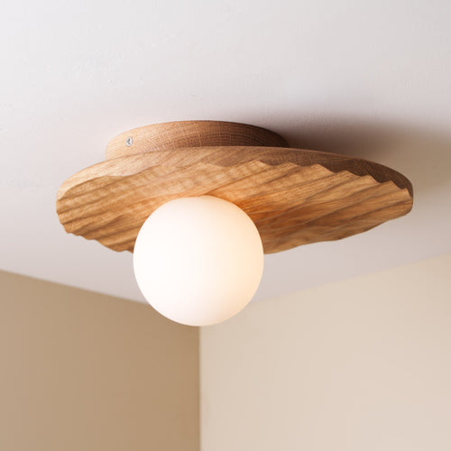 Towan Ceiling Light in Solid Oak/Walnut