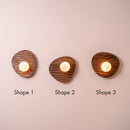 Set of 3 Towan Wall Light in Solid Oak/Walnut