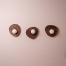 Set of 3 Towan Wall Light in Solid Oak/Walnut
