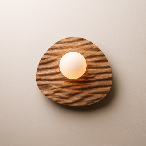Set of 3 Towan Wall Light in Solid Oak/Walnut