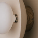 White Dawn Wall Light Sconce in Ceramic and Oak