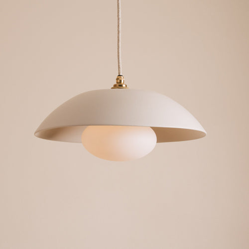 White Dusk Ceramic Lamp Shade and Pendant Set