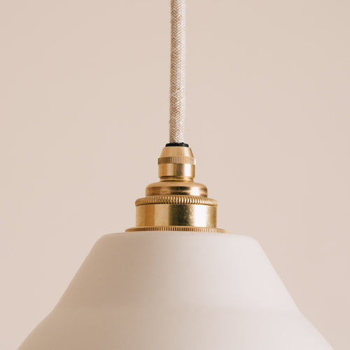 White Element Pendant Light in Ceramic and Brass/Nickel