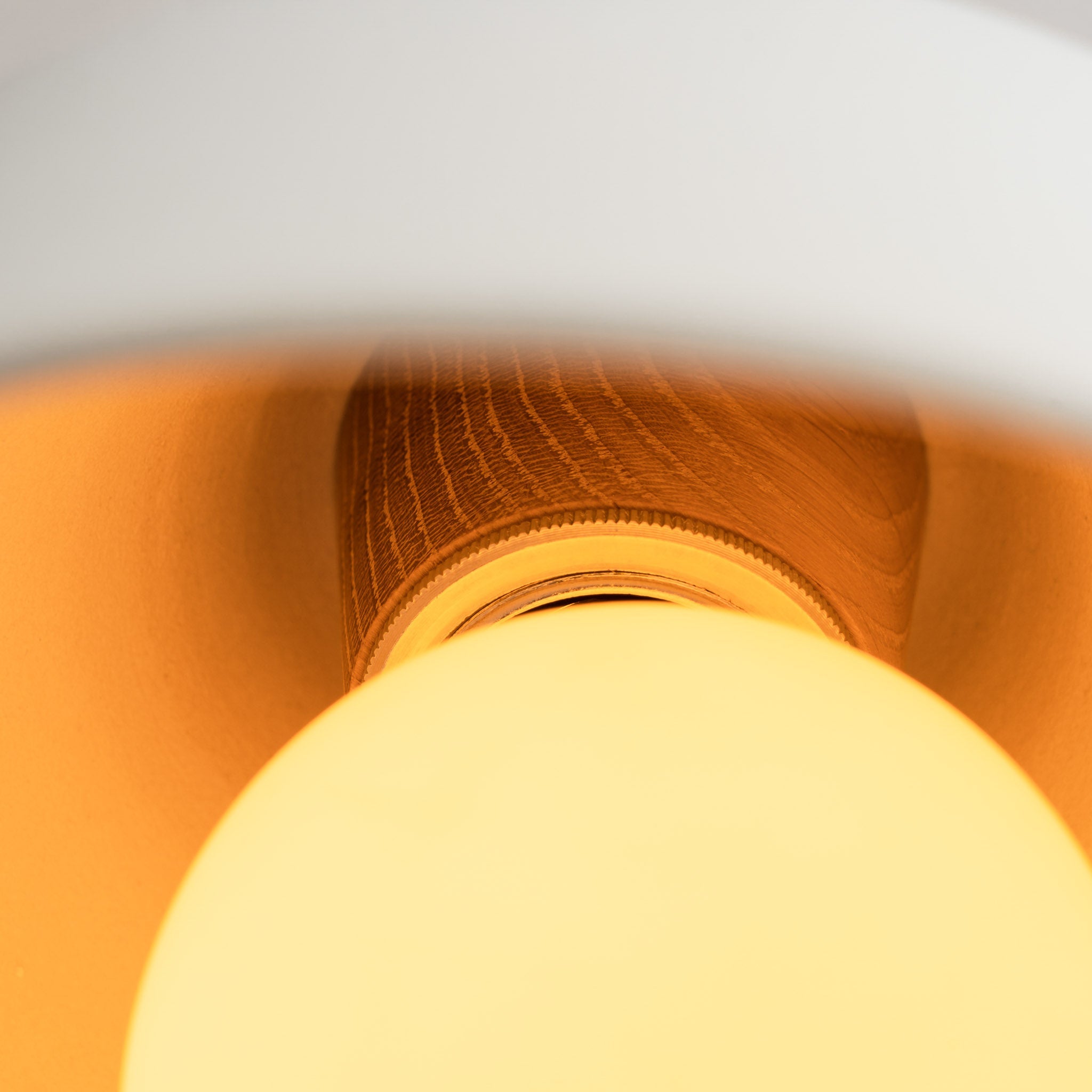 White Element Pendant Light in Ceramic and Oak