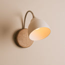 White Flex Wall Light in Brass/Nickel, Ceramic and Oak - Small Element