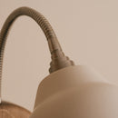 White Flex Wall Light in Brass/Nickel, Ceramic and Oak - Small Element