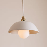 White Small Dusk Ceramic Lamp Shade and Pendant Set