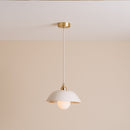 White Small Dusk Ceramic Lamp Shade and Pendant Set