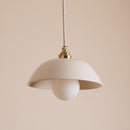 White Small Dusk Ceramic Lamp Shade and Pendant Set