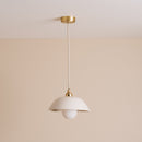 White Small Dusk Ceramic Lamp Shade and Pendant Set