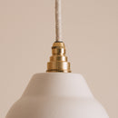 Small White Element Pendant Light in Ceramic and Brass/Nickel