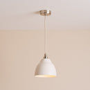 Small White Element Pendant Light in Ceramic and Brass/Nickel