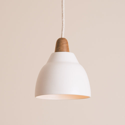 Small Element Pendant Light in Ceramic and Oak [OUTLET]