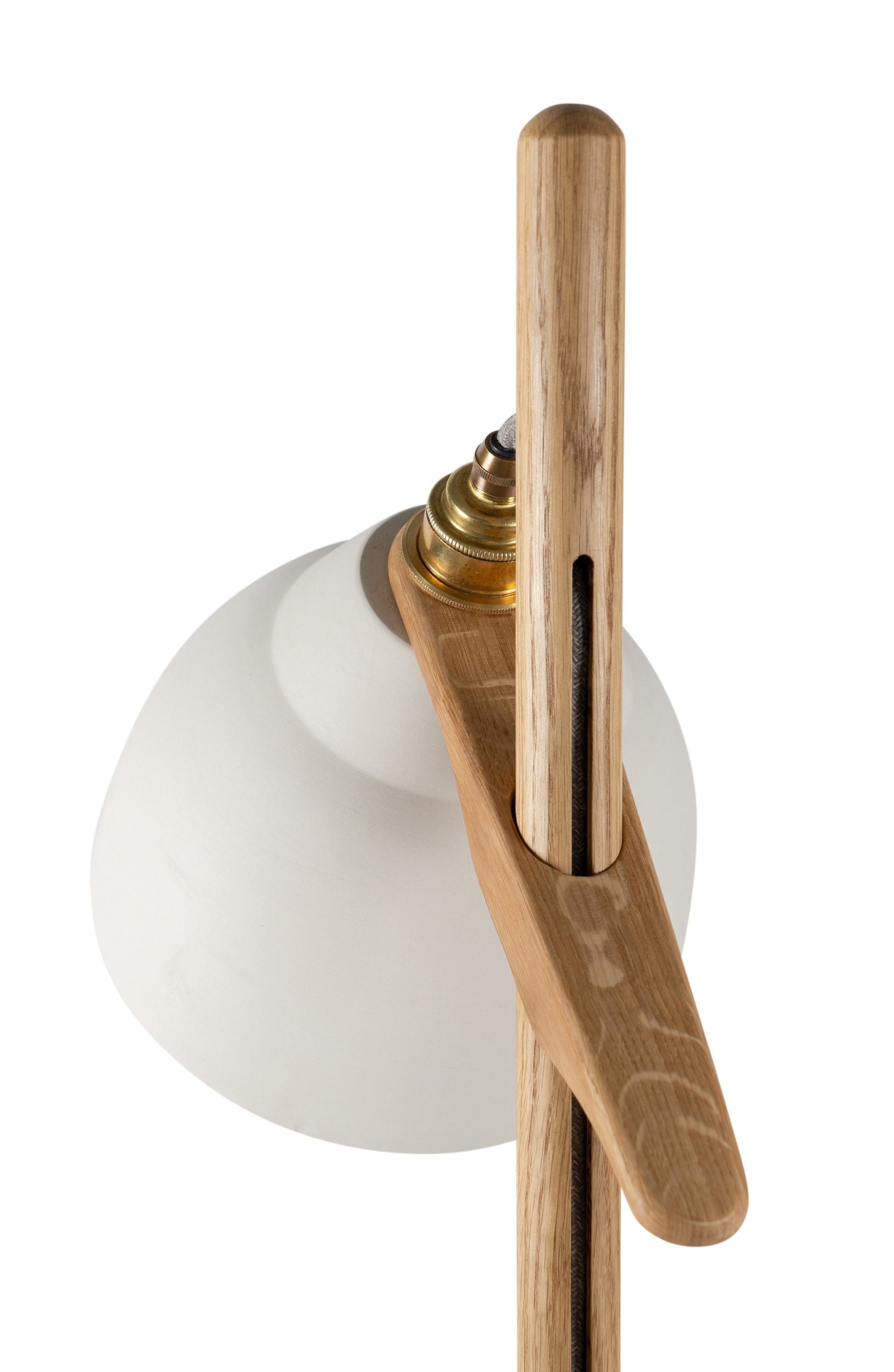 Element Floor lamp in Solid Oak Wood and Ceramic by StudioHaran