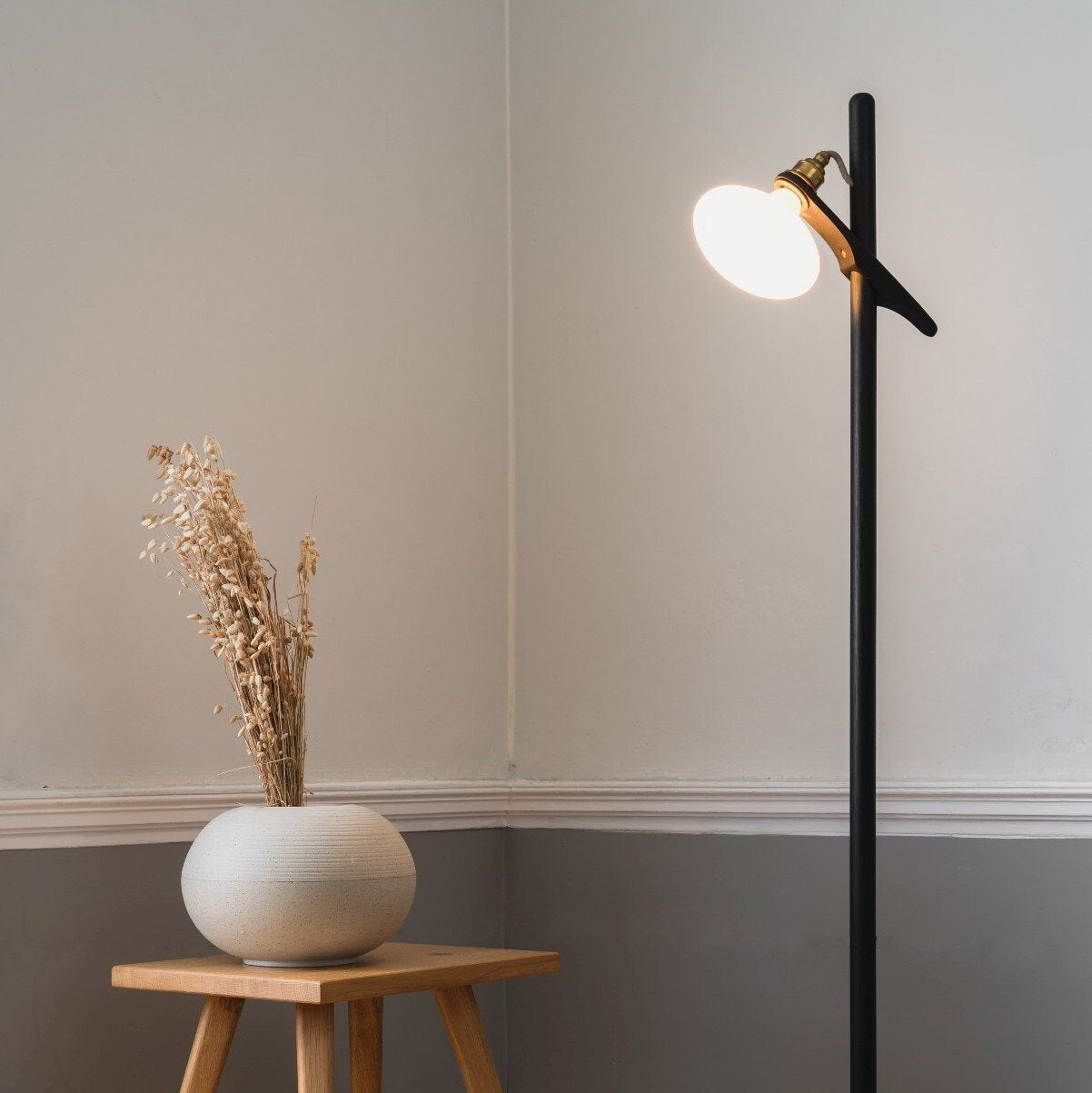 Lomm Floor Lamp in Black Ebonized Oak by StudioHaran
