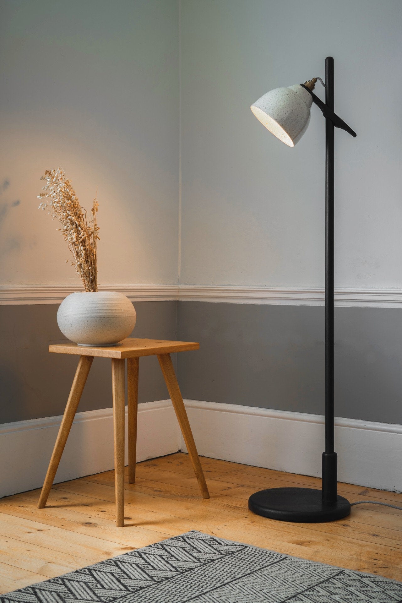 Lomm Floor Lamp in Black Ebonized Oak by StudioHaran