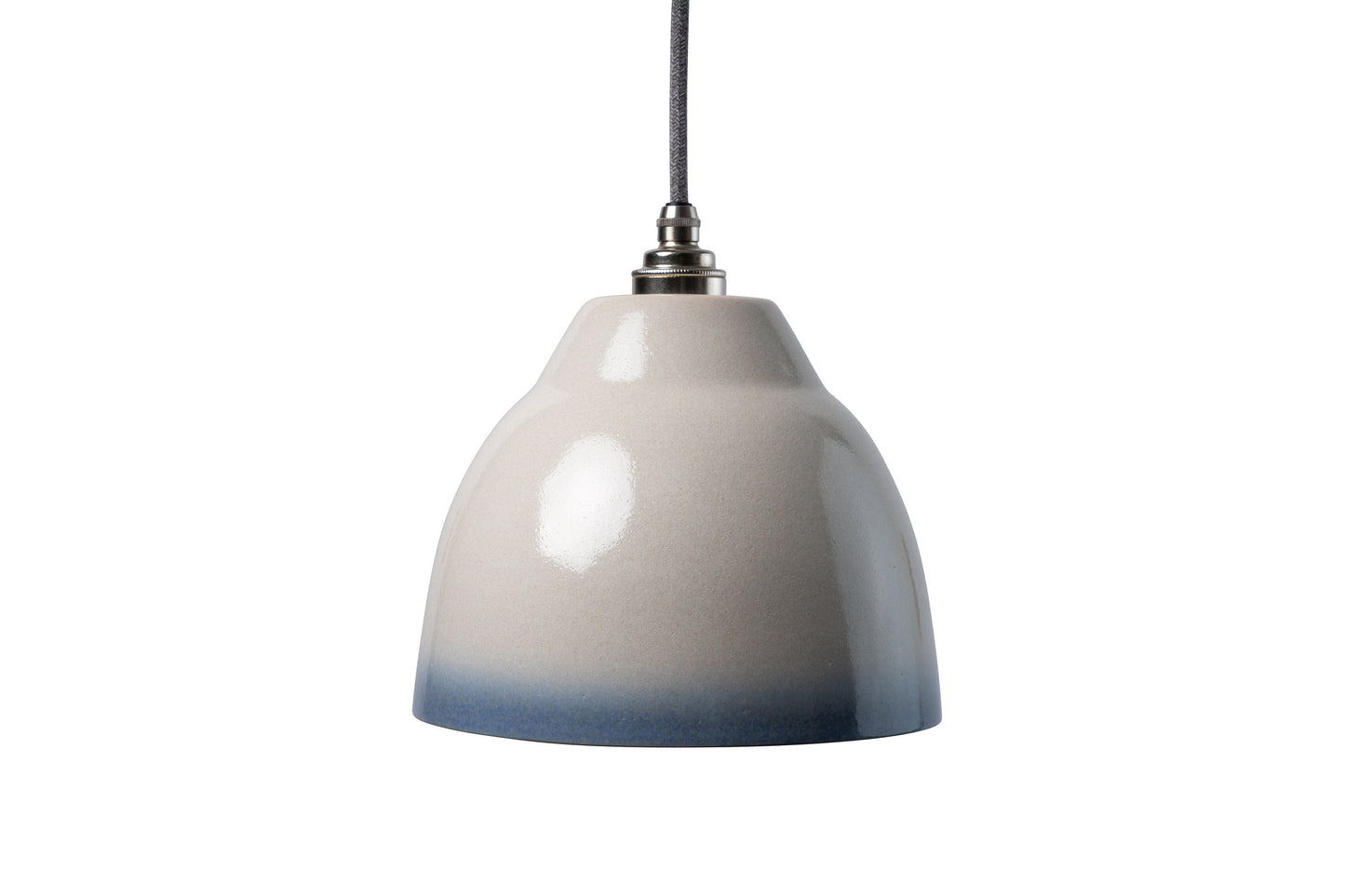 Blue and White Element Pendant Light in Ceramic and Brass/Nickel by StudioHaran