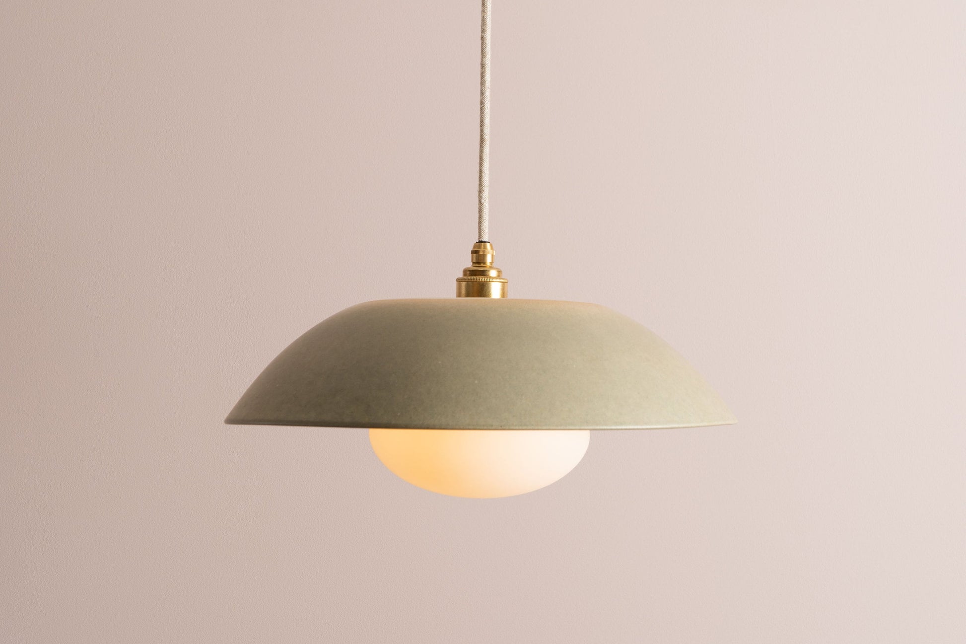 Green Dusk Ceramic Lamp Shade and Pendant Set by StudioHaran