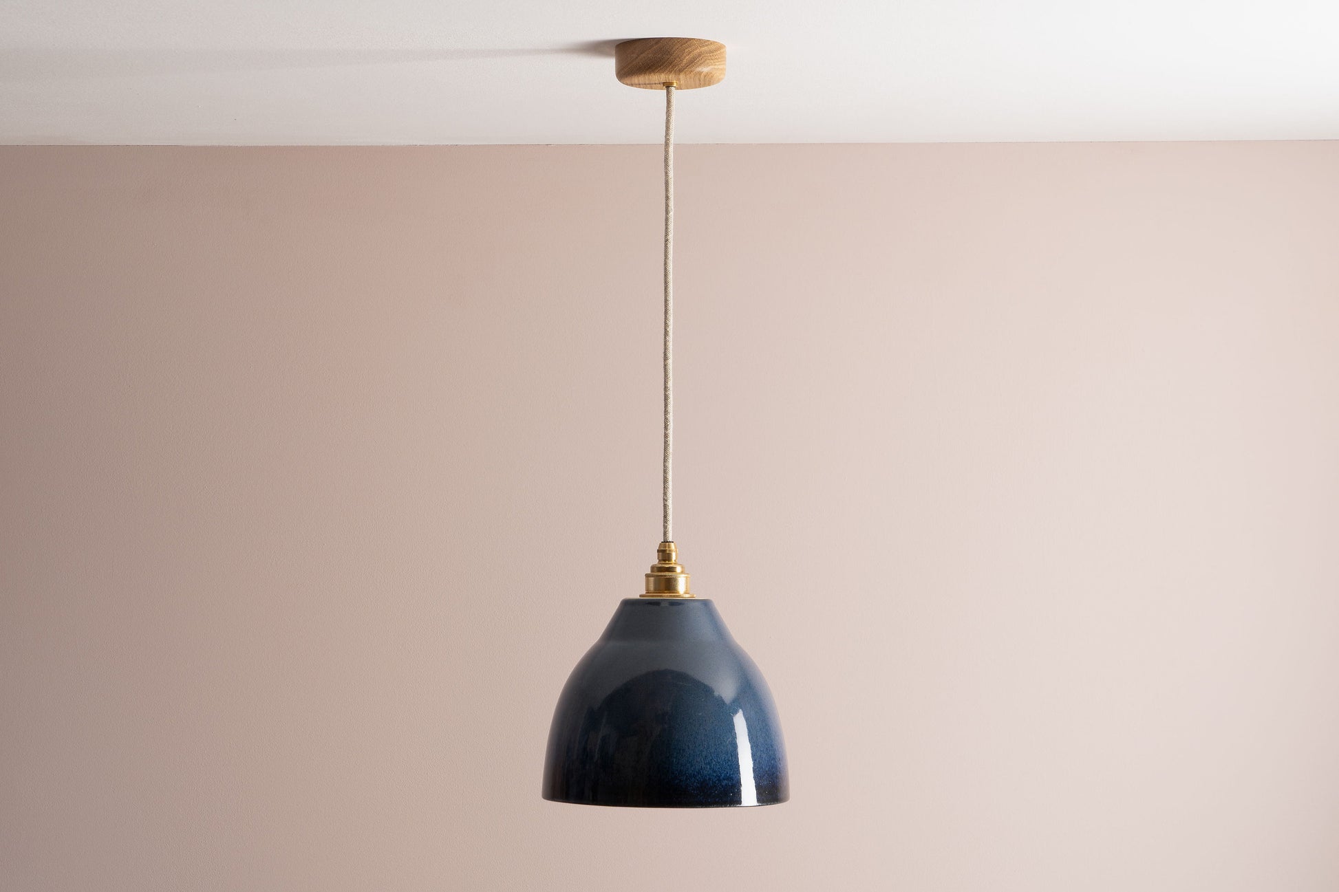 Blue Element Pendant Light in Ceramic and Brass/Nickel by StudioHaran