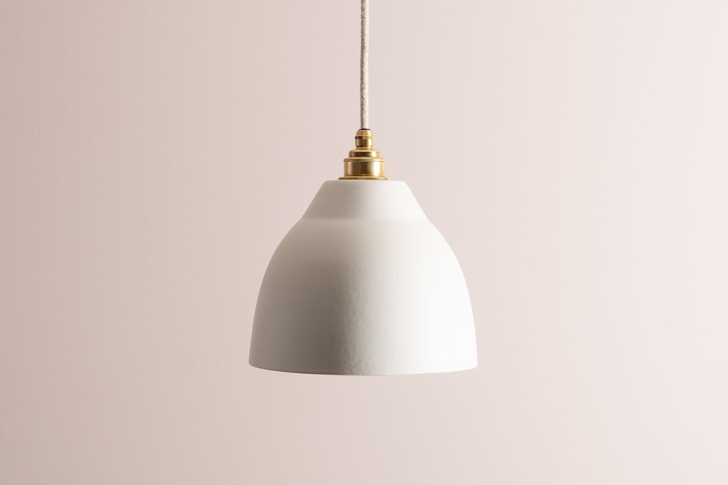 White Element Pendant Light in Ceramic and Brass/Nickel by StudioHaran