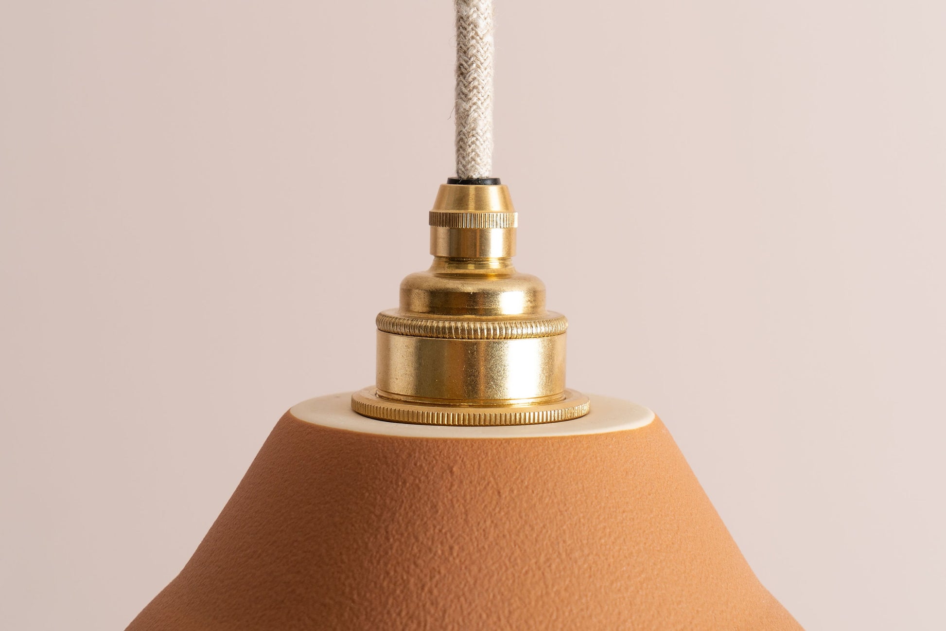 Terracotta Element Pendant Light in Ceramic and Brass by StudioHaran