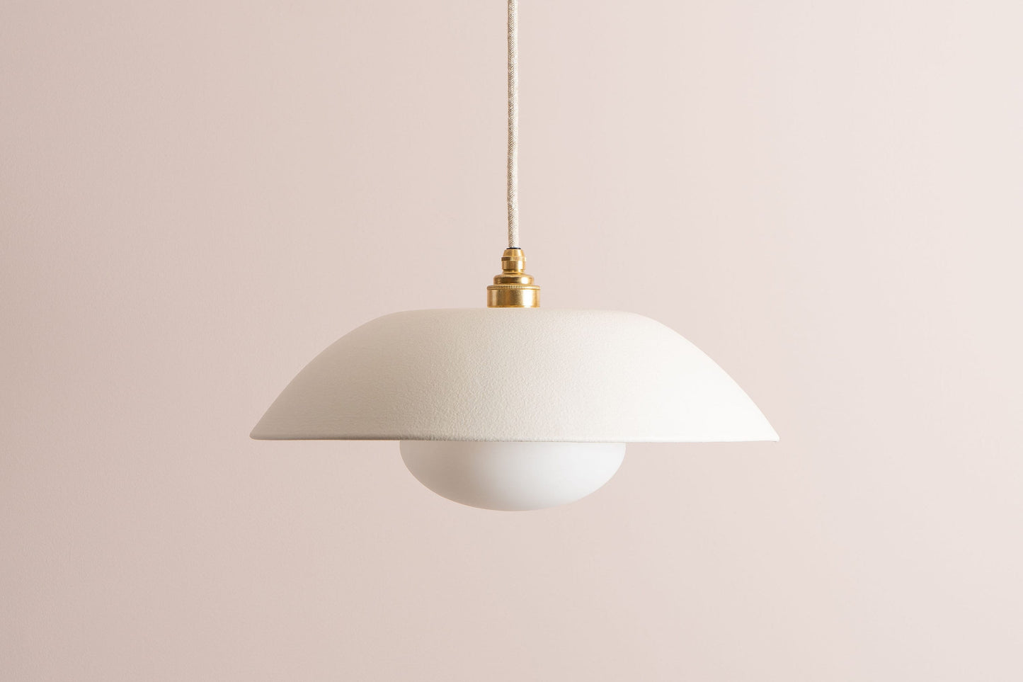White Dusk Ceramic Lamp Shade and Pendant Set by StudioHaran