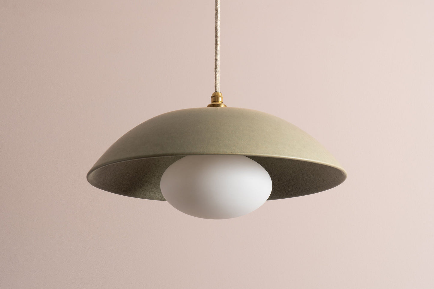 Green Dusk Ceramic Lamp Shade and Pendant Set by StudioHaran