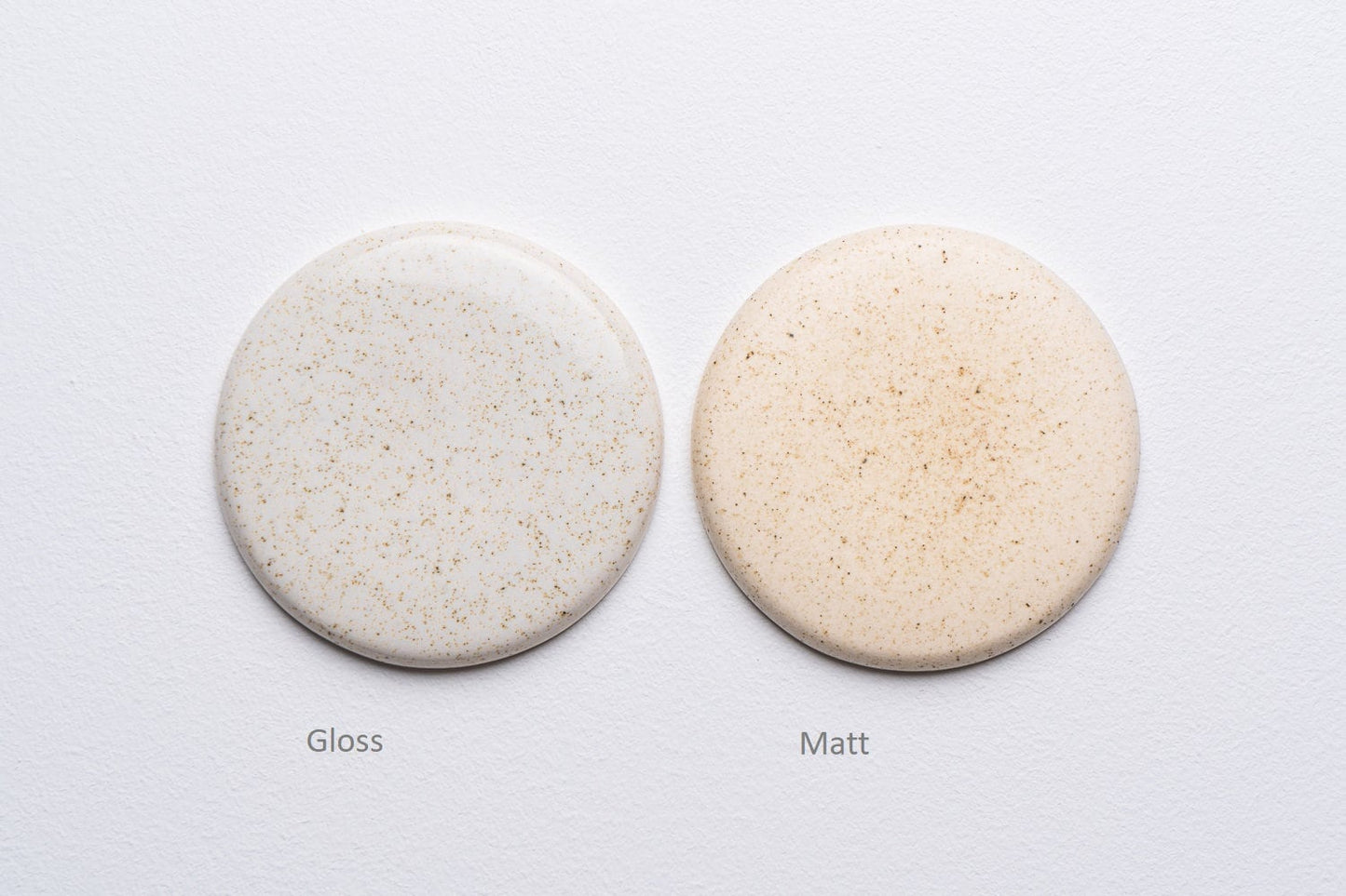 Small Speckled Cream Matt Element Pendant Light in Ceramic and Brass/Nickel by StudioHaran